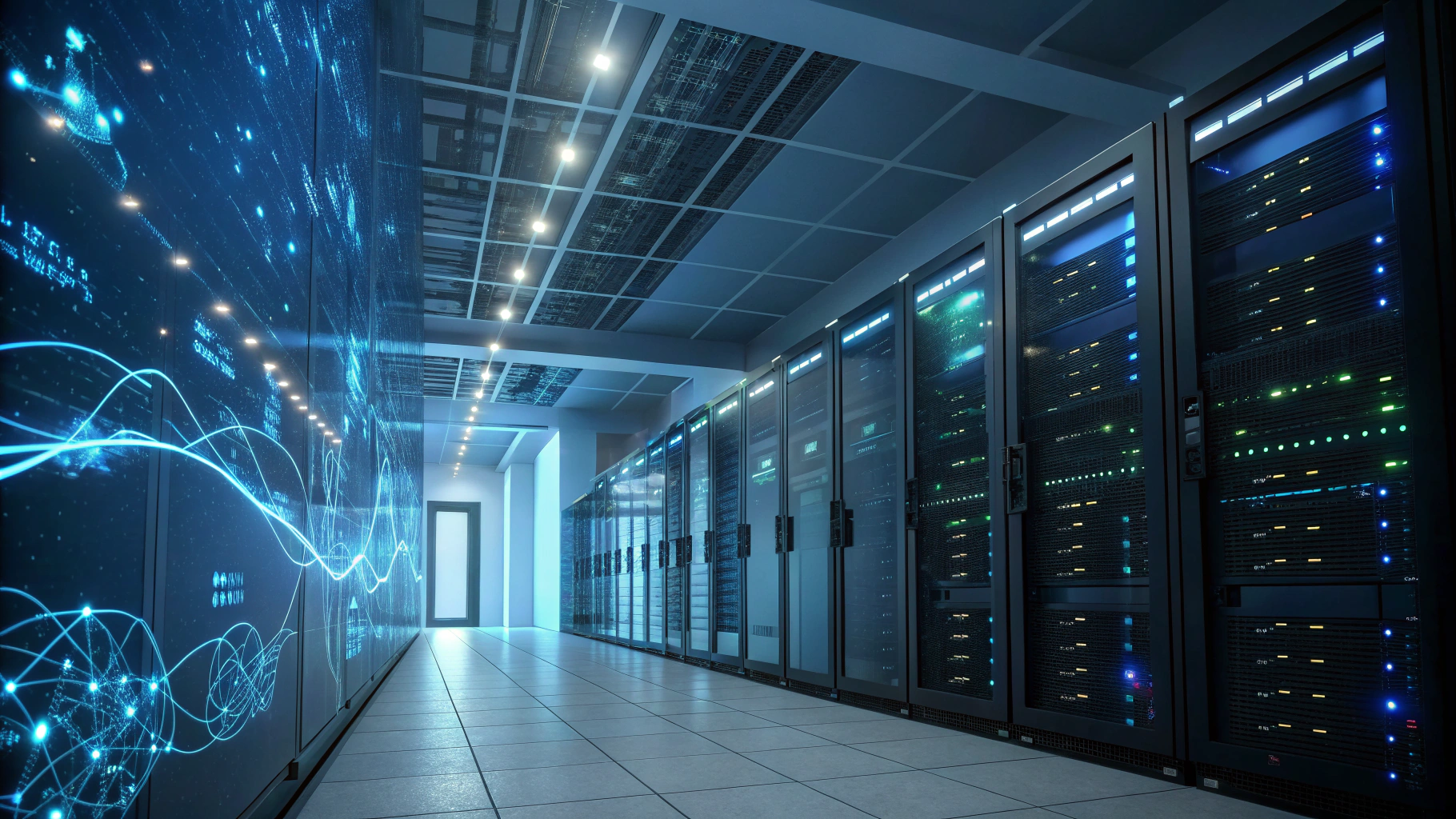 Glowing fiber optic cloud infrastructure